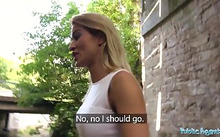 Public Agent Cherry Kiss given an Anal creampie in Public