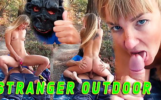 Russian Travel Girl caught by a detach from in the forest