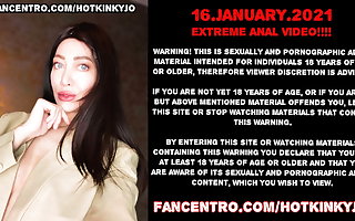 Long dong blather unfathomable cavity in Hotkinkyjo, anal hole & belly bulge