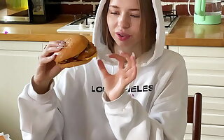 Cum in burger for Californiababe